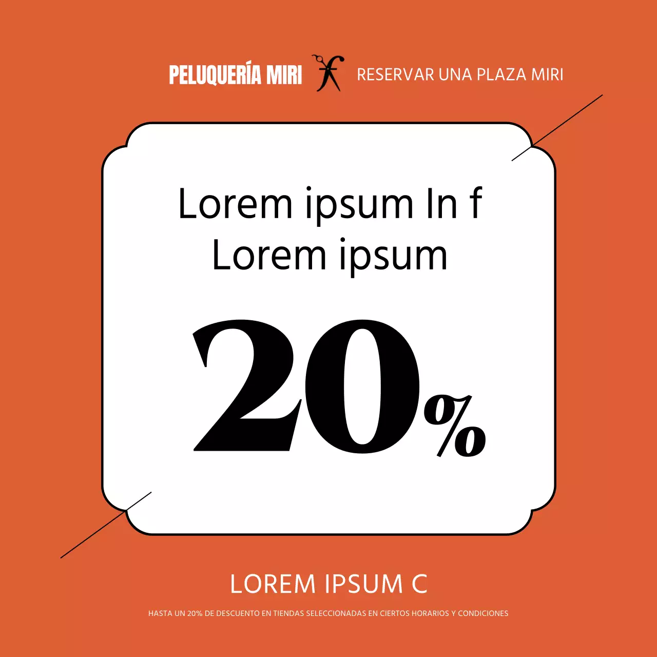 Un anuncio del propietario del comedor de la tienda naranja y ordenada