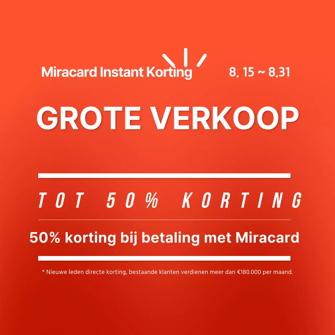 Eenvoudige kaart grote uitverkoop social media vierkant met oranje typografie