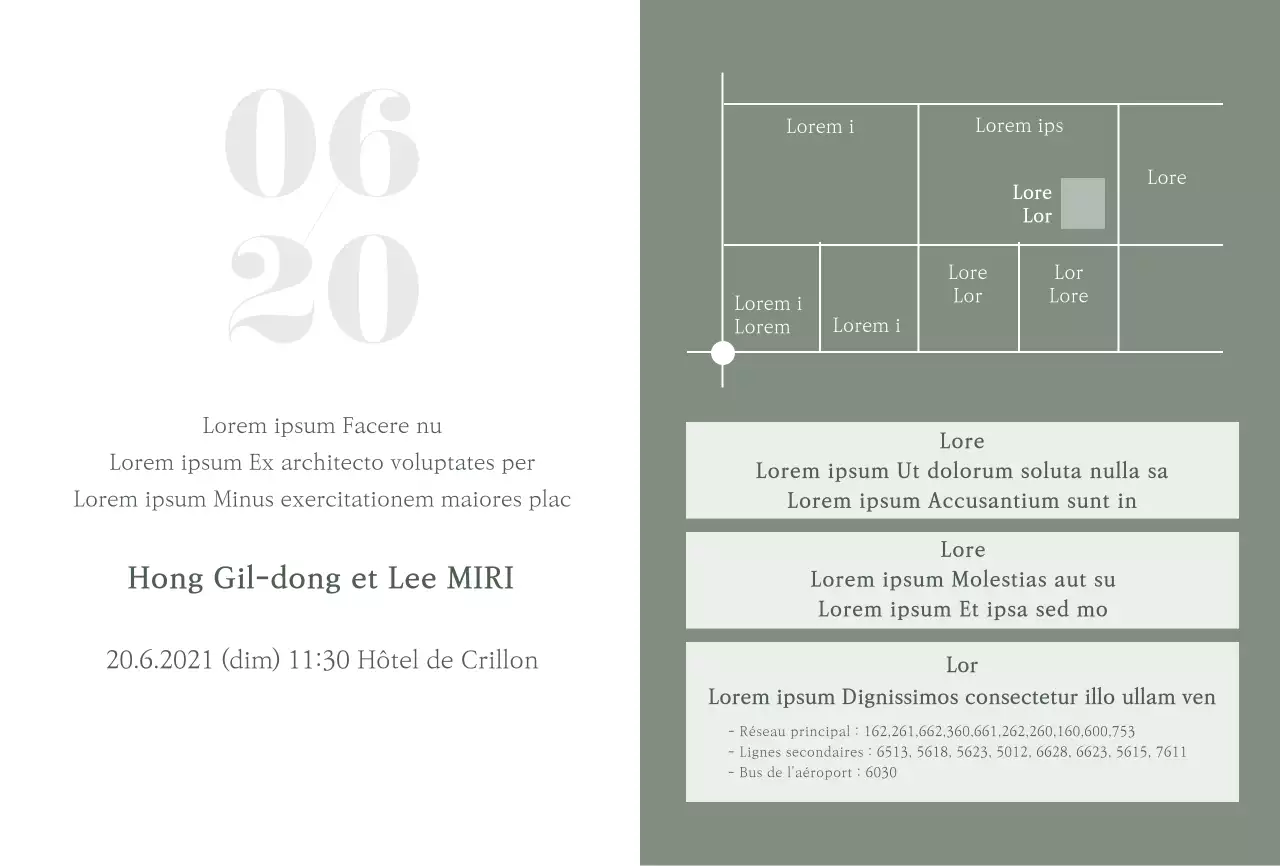 Carte postale de mariage verte pour les invitations de mariage