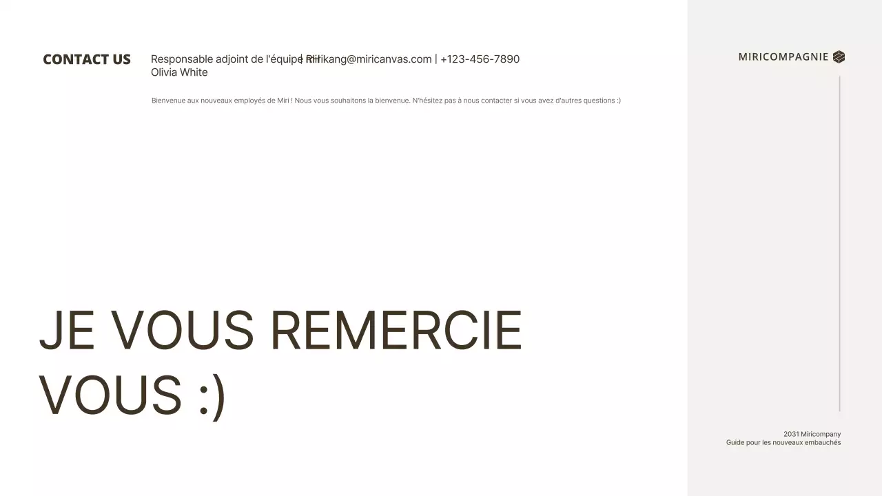 Un guide du nouvel embauché simple et basique avec des accents verts