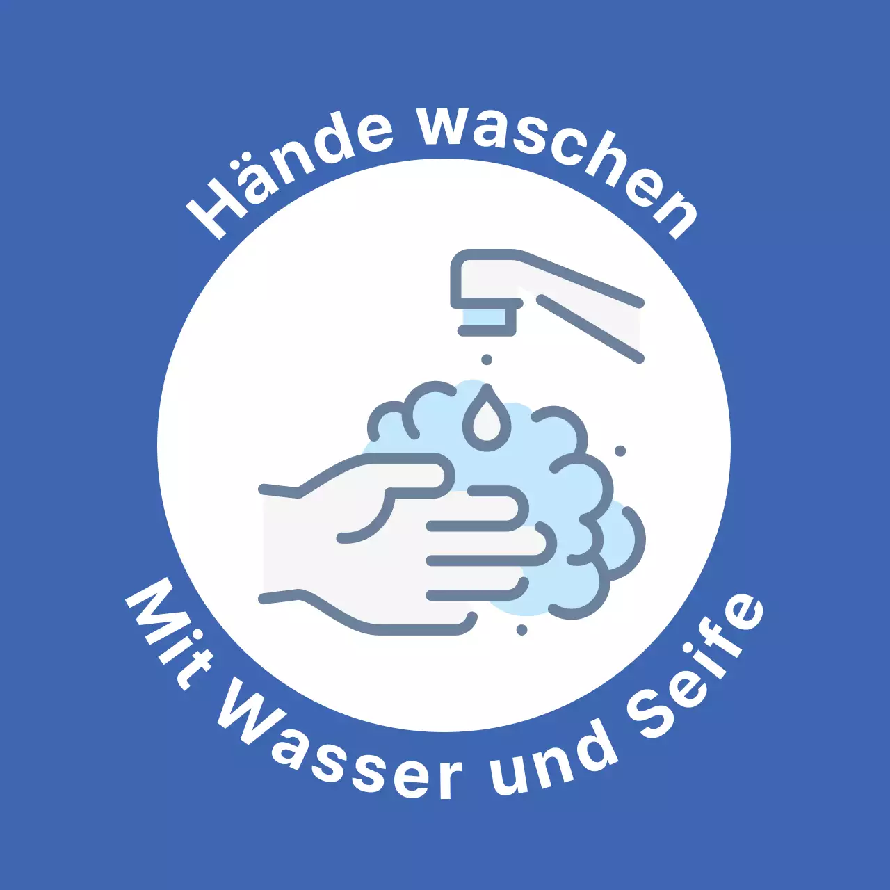 Einfacher blauer illustrierter Leitfaden zur Prävention des Coronavirus