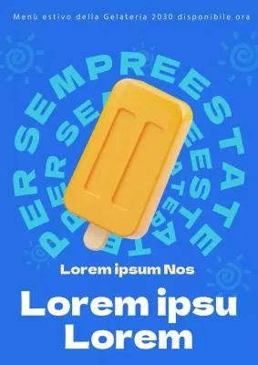 Promuovere un nuovo menu di gelati con una combinazione di colori blu freddo