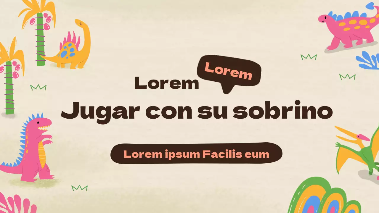 Miniatura en YouTube del concepto de ilustración de un simpático dinosaurio para jugar con los sobrinos