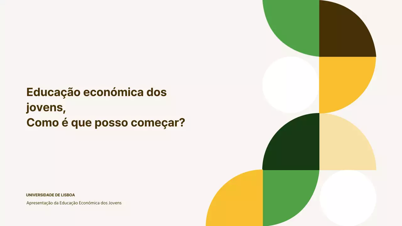 Materiais simples amarelos e castanhos de educação económica para jovens