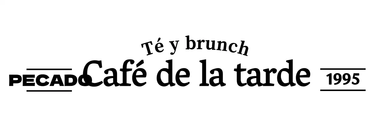 Nombre comercial de cafetería con texto sencillo y emotivo en negro