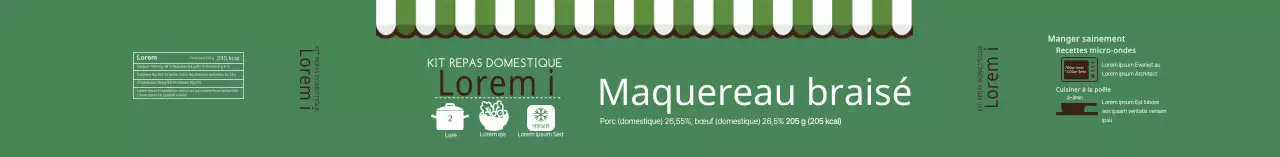 Étiquette d'illustration verte pour la soupe aux fruits de mer Huangtai