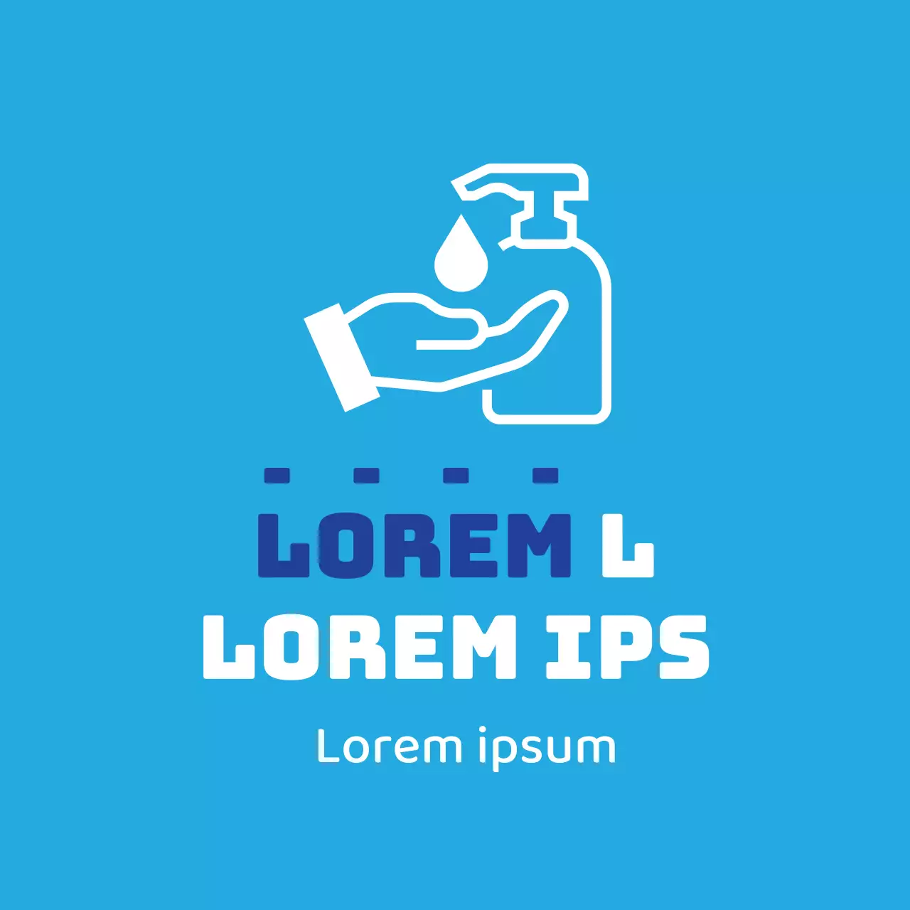 Instructies voor het gebruik van blauw geïllustreerd corona ontsmettingsmiddel