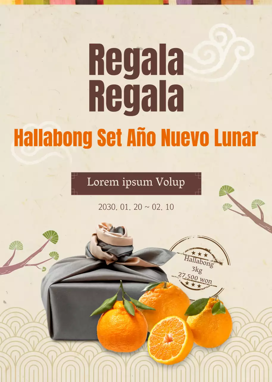 Hallabong pone a la venta conjuntos naranja y beige de temática tradicional para el Año Nuevo LunarPOP UP