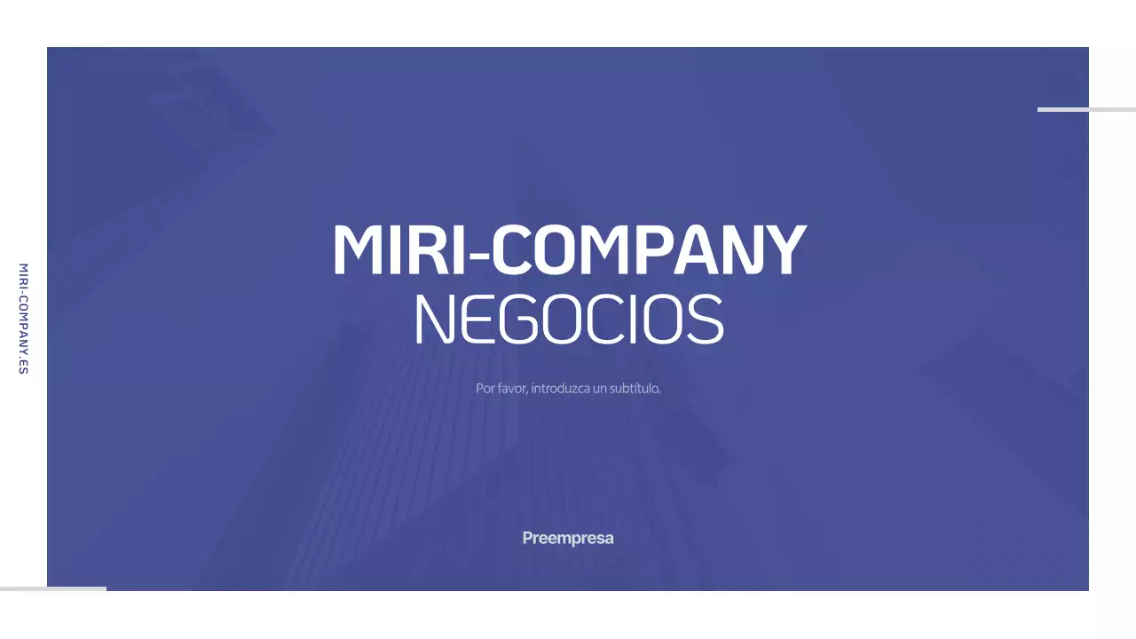 Un sencillo perfil de empresa en azul marino y gris