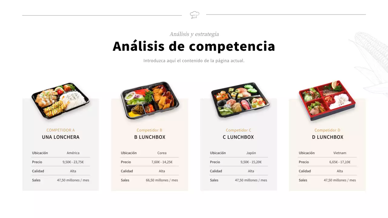 Plan de negocio para una empresa de fiambreras negras en inglés