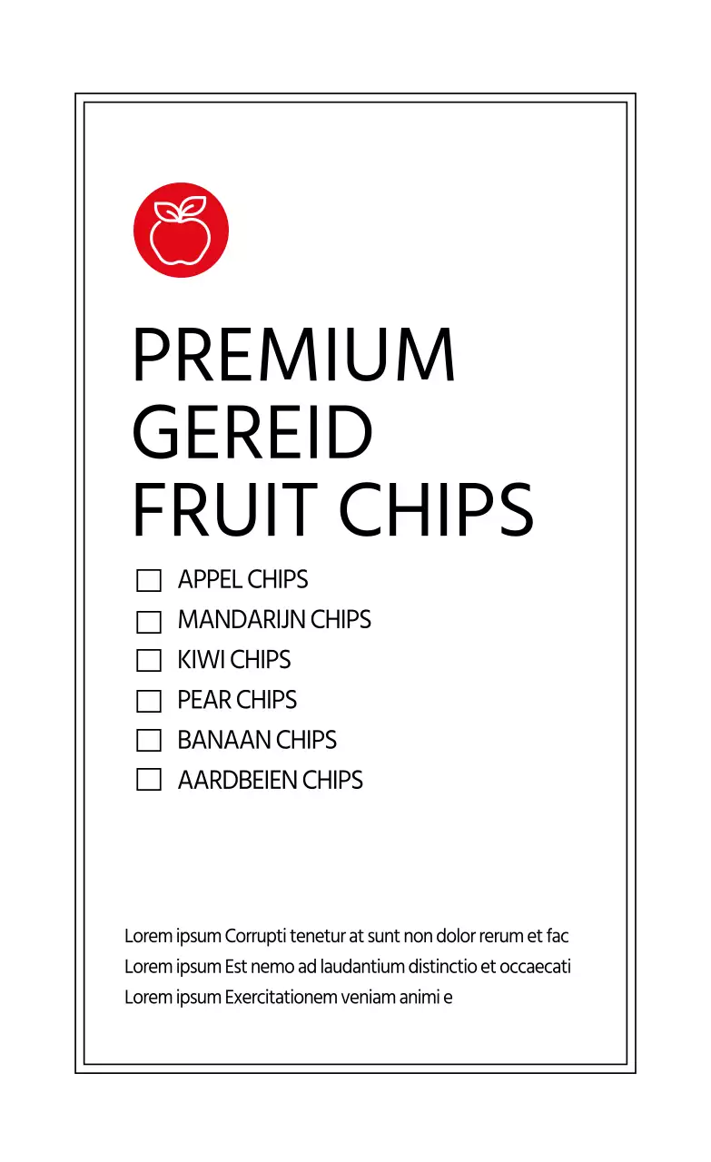 Witte eenvoudige fruit chip sticker
