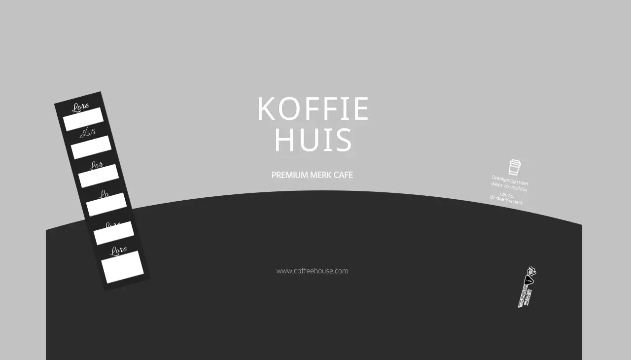 Monochrome eenvoudige symbologie café papieren bekers