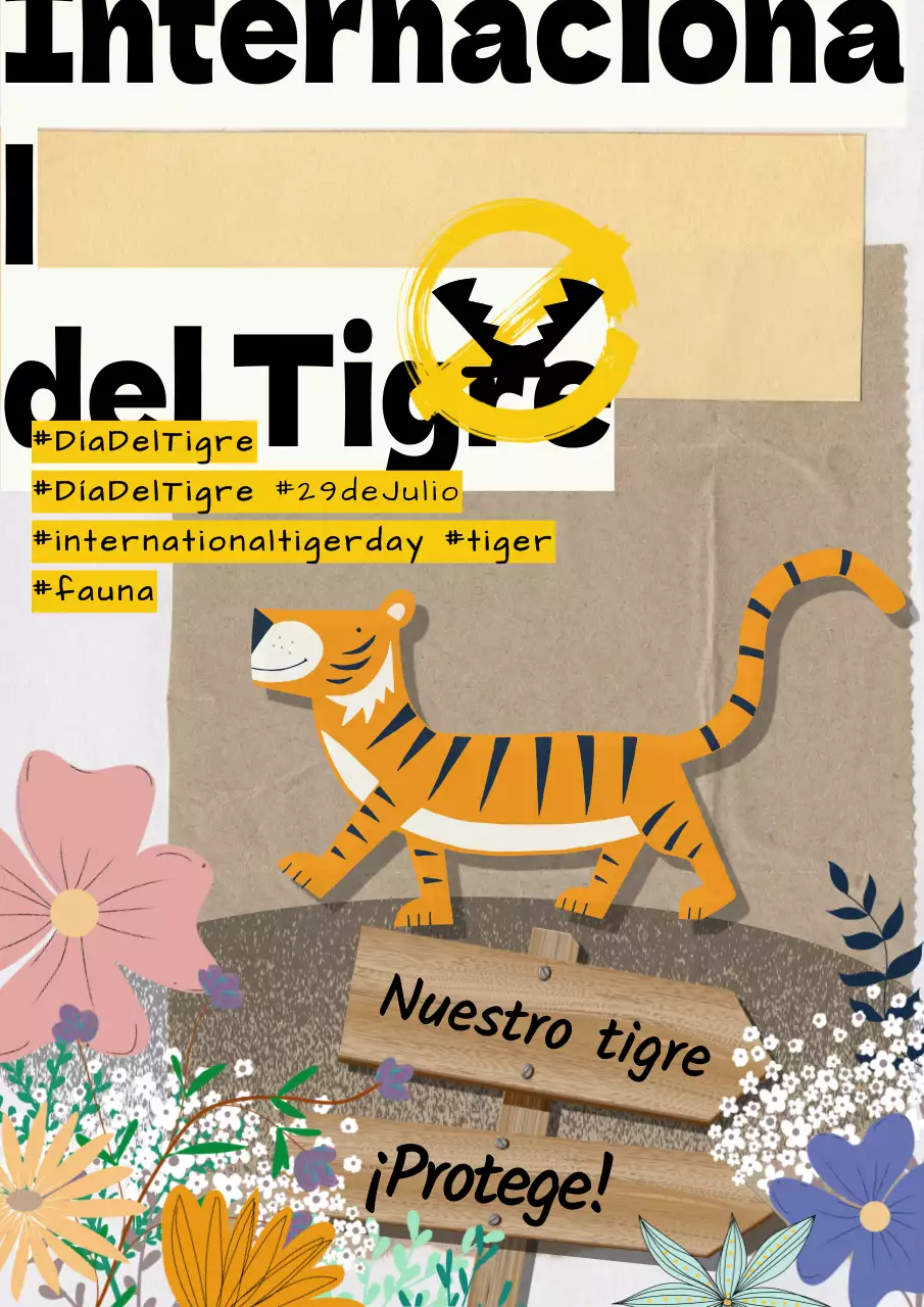 (Premium) Promover el Día Mundial del Tigre con un concepto de cuento de hadas