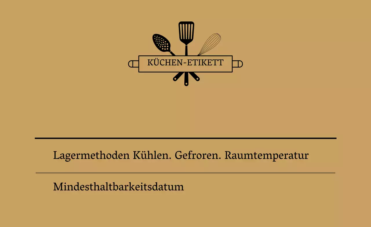 Braunes einfaches Icon Küchenetikett