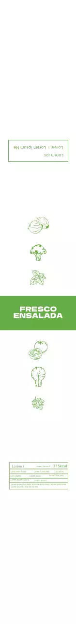 Etiquetas ilustradas para ensaladas Green Clean