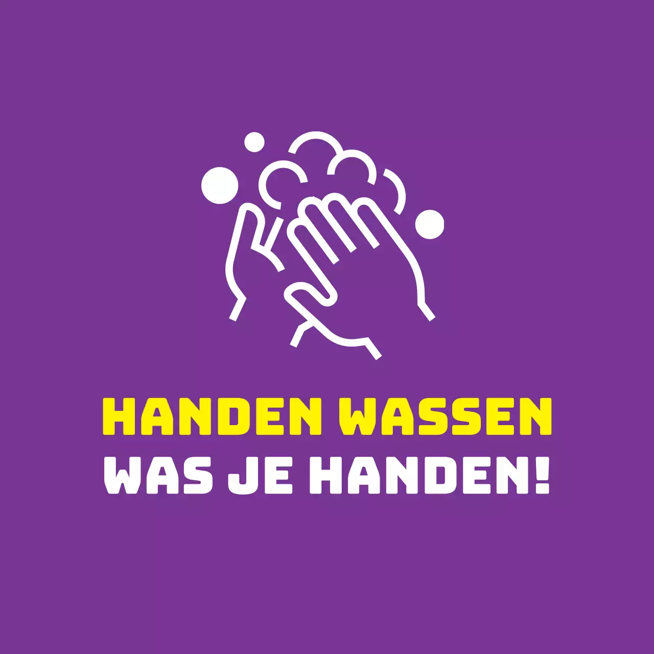 Paars Geel Illustratie Corona Preventie Handenwassen