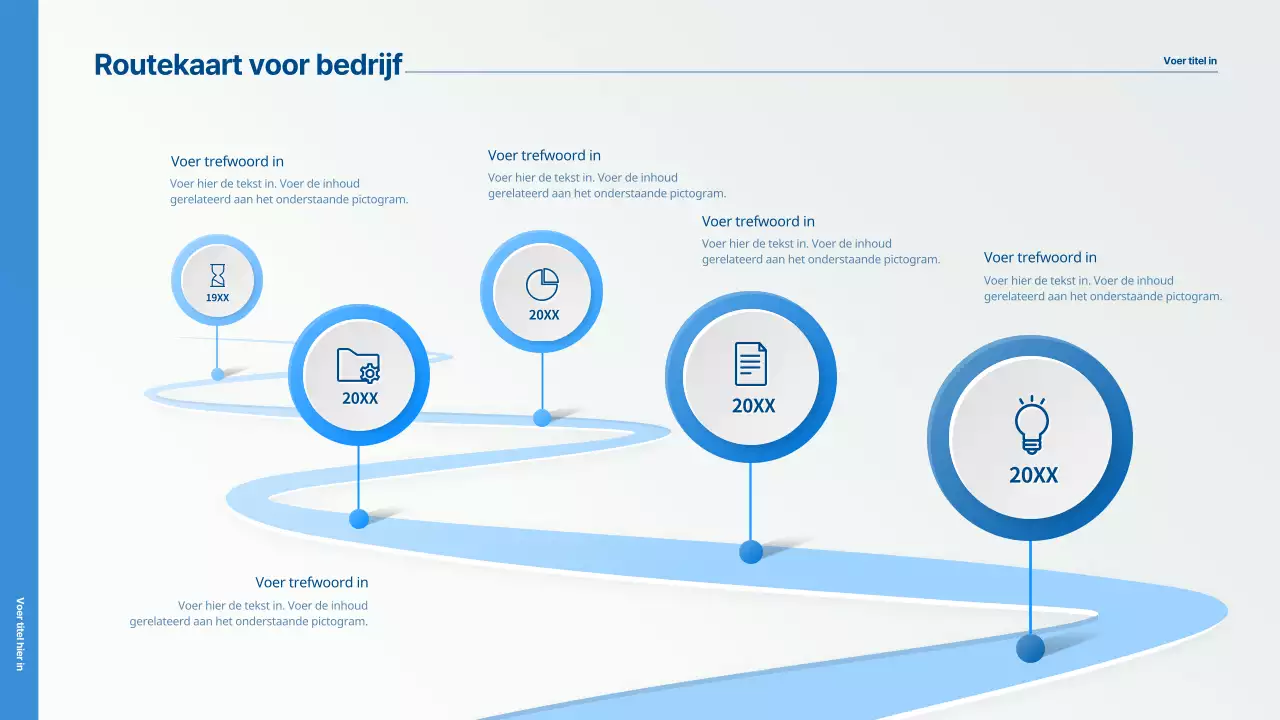 Een blauwe, strakke, driedimensionale conceptroutekaart