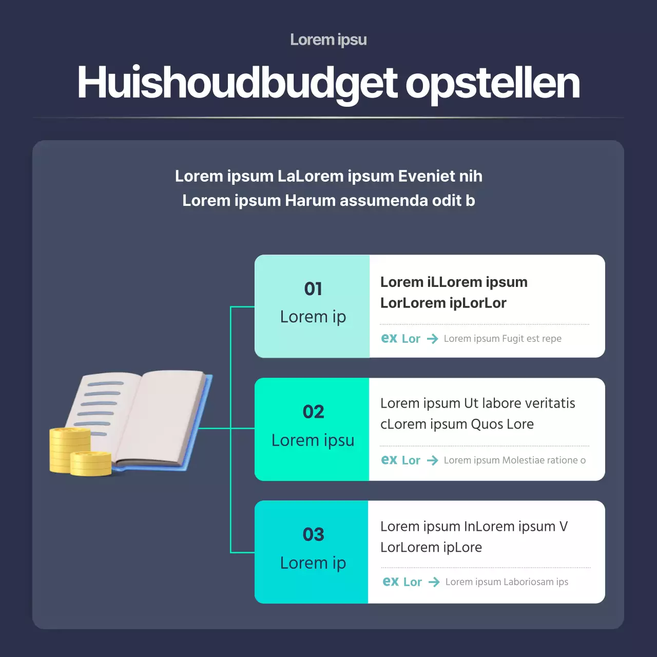 Navy Mint Netjes Sociaal Beginner Financieel Onderwijs CardNews