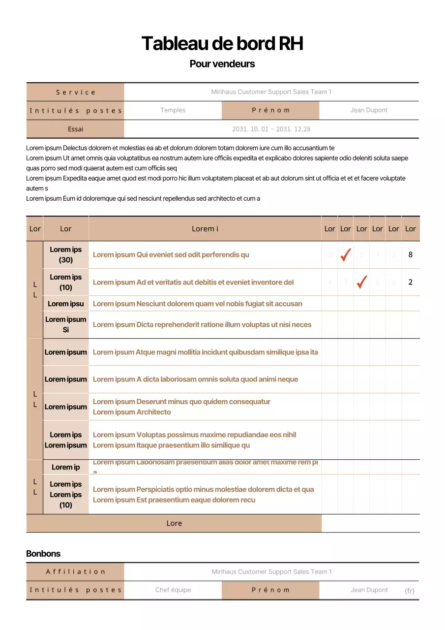 Un badge de mérite simple pour le recrutement dans le domaine de la vente, dans des tons noirs et beiges