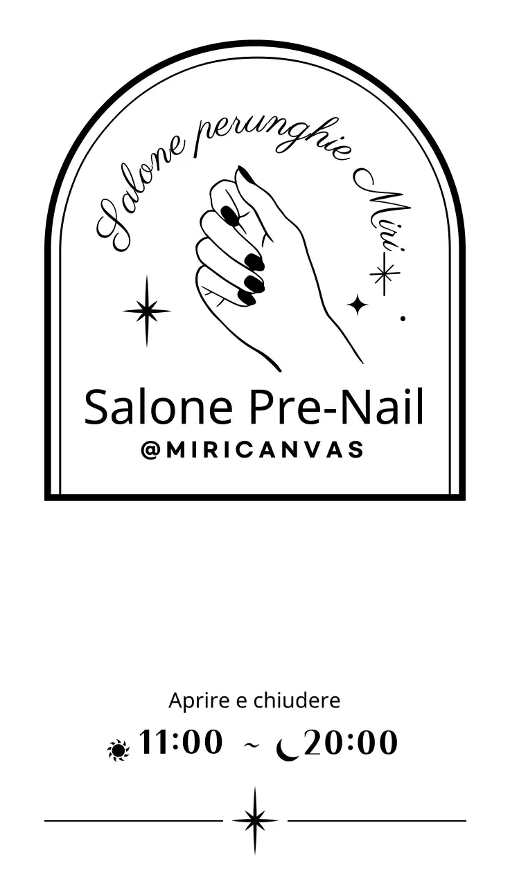 Mano ordinata illustrazione salone del chiodo in bianco e nero