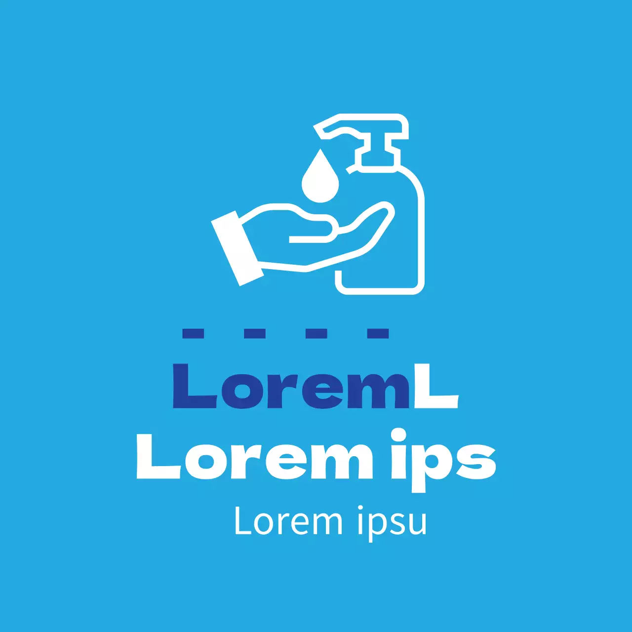 Gebrauchsanweisung für das blau illustrierte Corona-Desinfektionsmittel