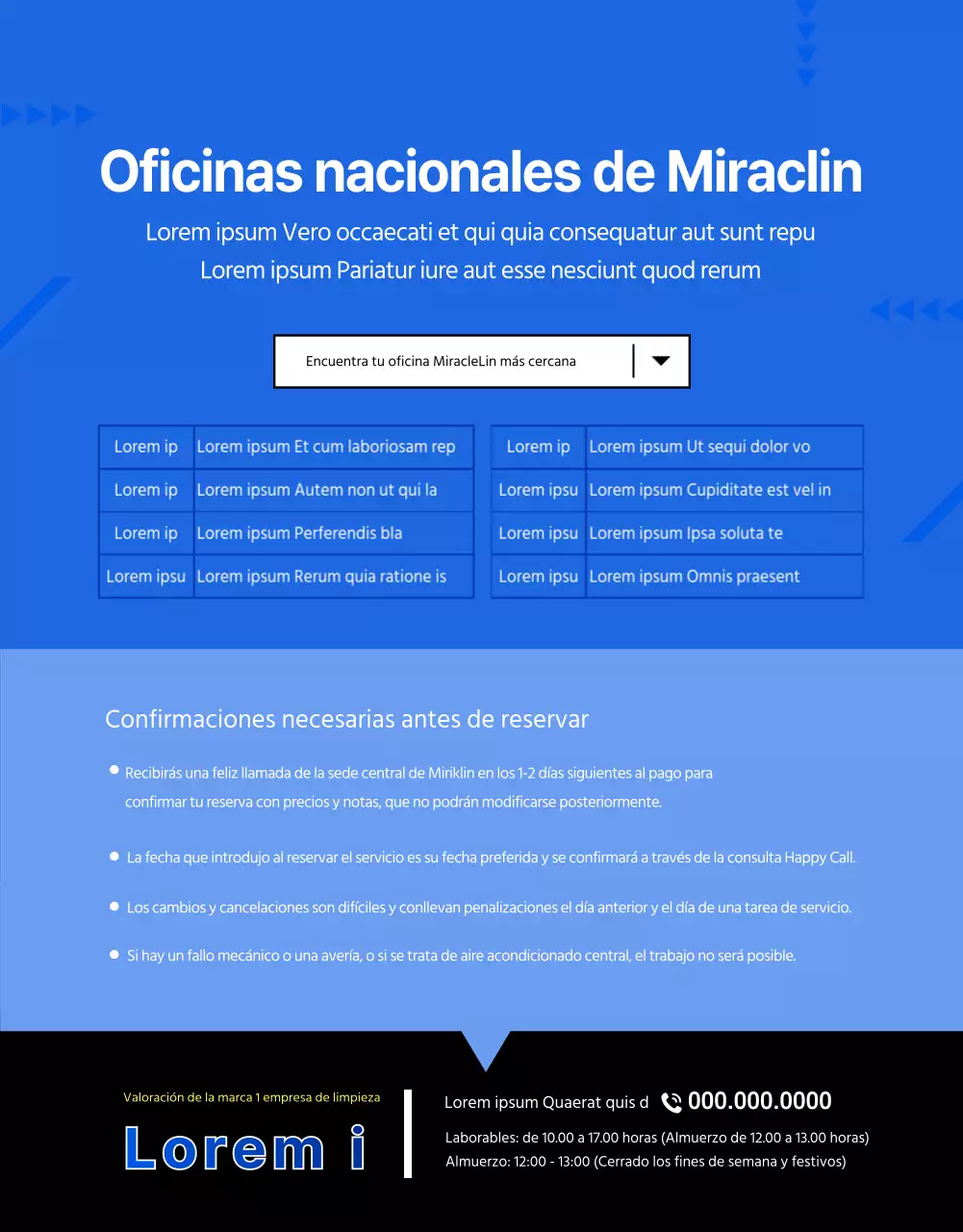 Un sencillo anuncio azul y amarillo para limpiar el aire acondicionado