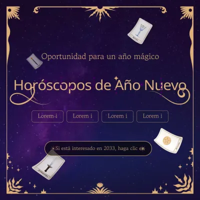 Púrpura Oro Concepto Místico y Antiguo Tema Horóscopo de Año Nuevo