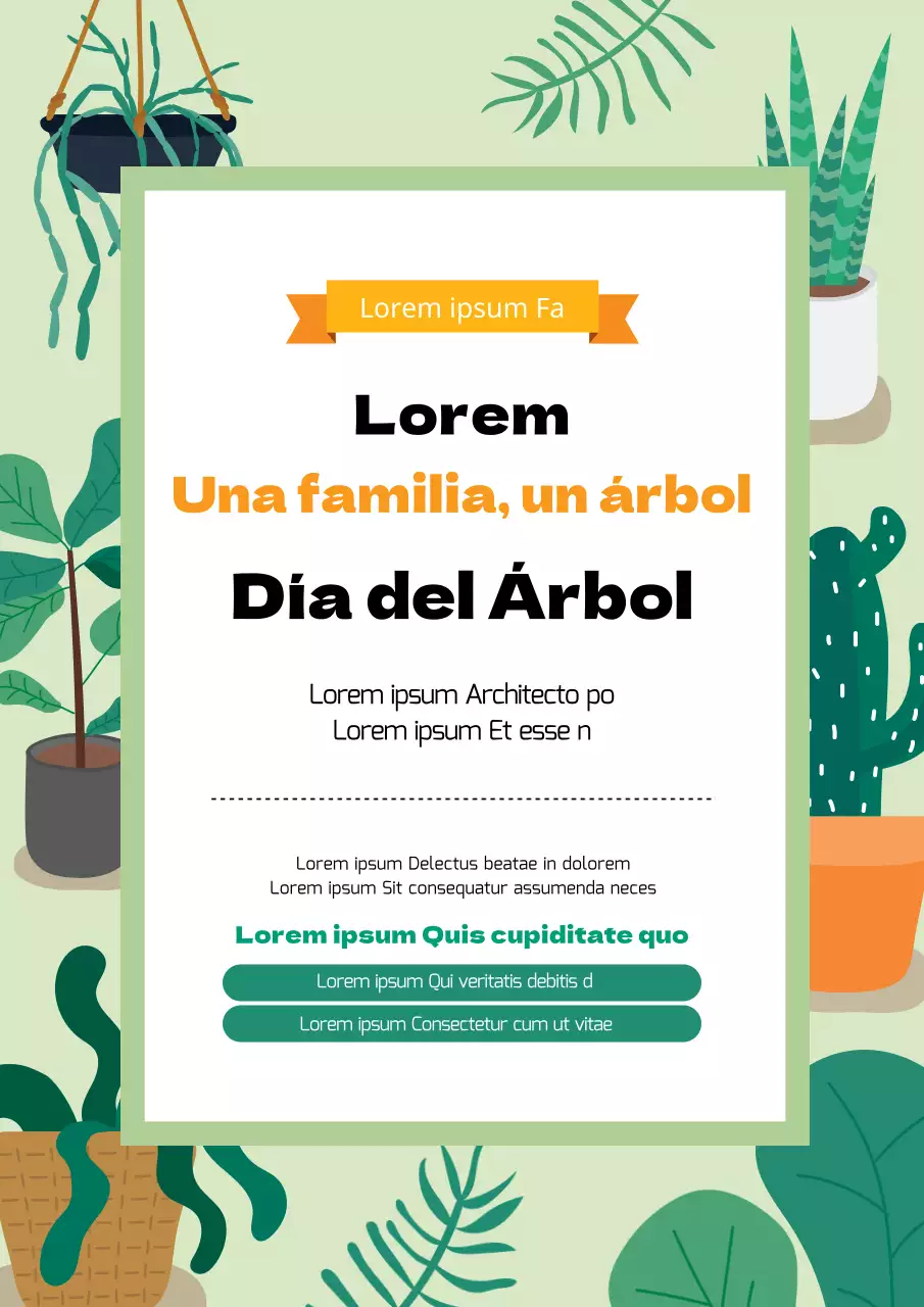 Ilustración verde Bonita promoción del Día del Árbol