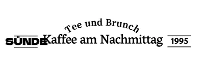 Geschäftsname eines Cafés mit einfachem, emotionalem Text in Schwarz