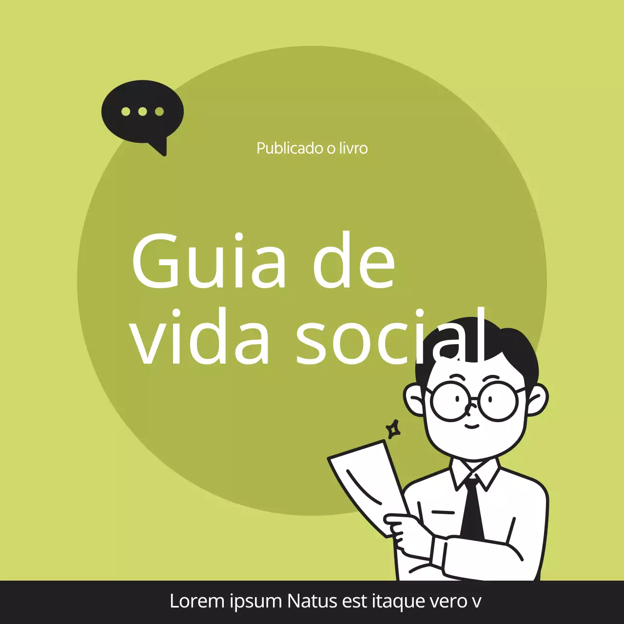 Cartão de vida social verde-limão e pretoNotícias