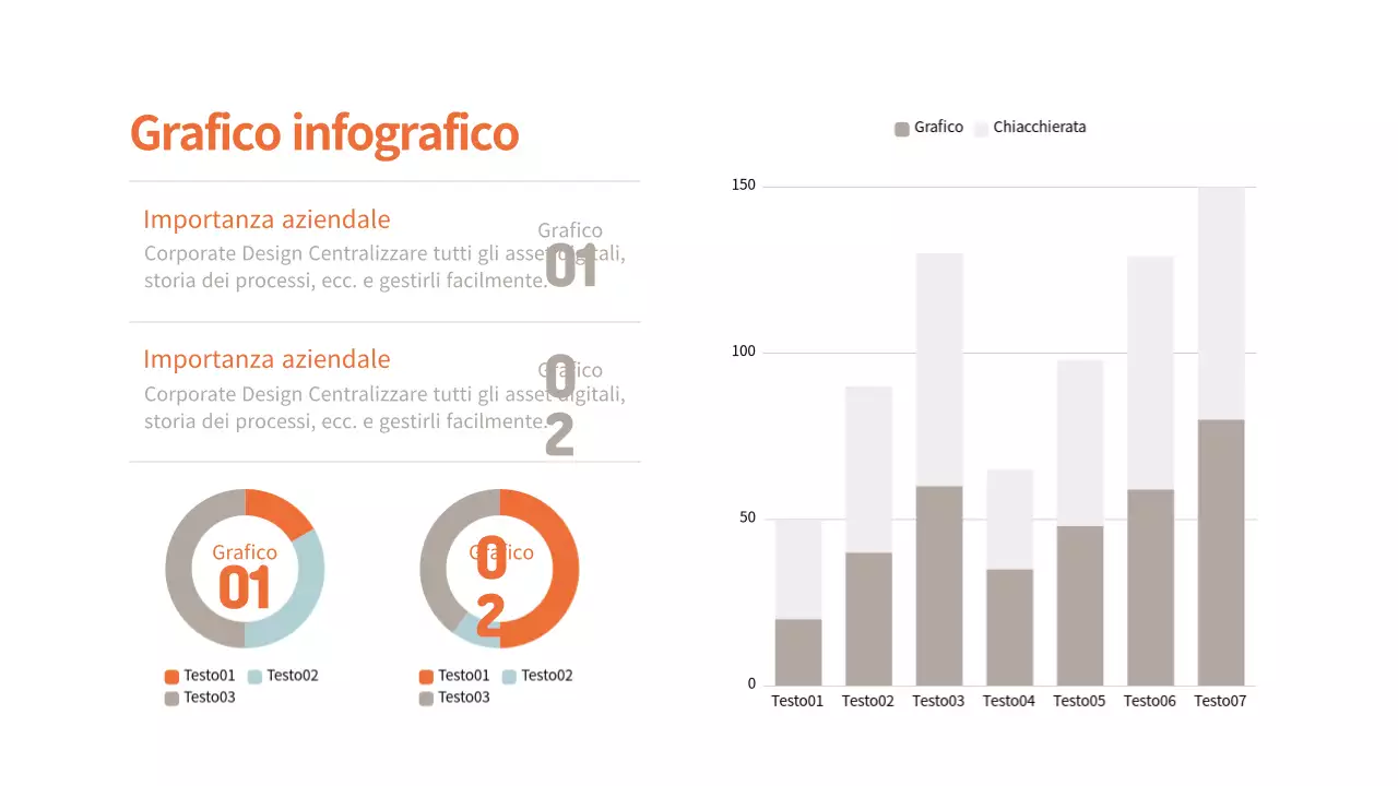 Infografica semplice in arancione e marrone