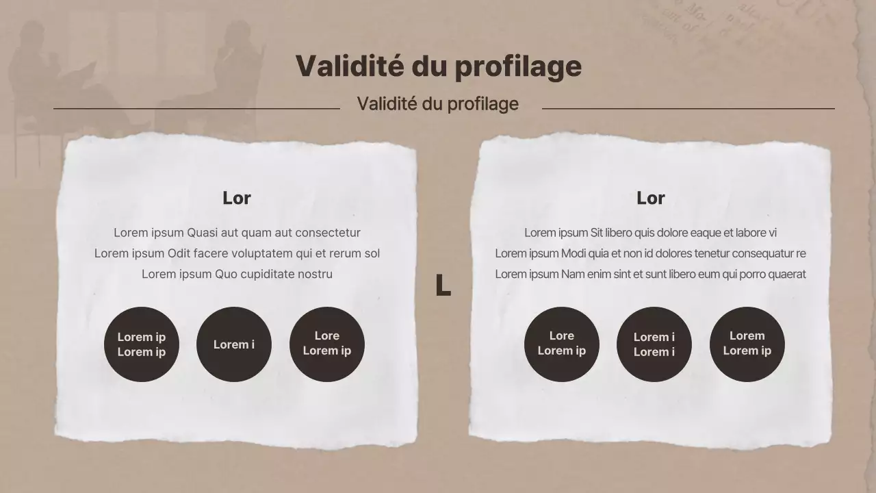 Présentations de recherche en psychologie criminelle sur le thème du papier brun