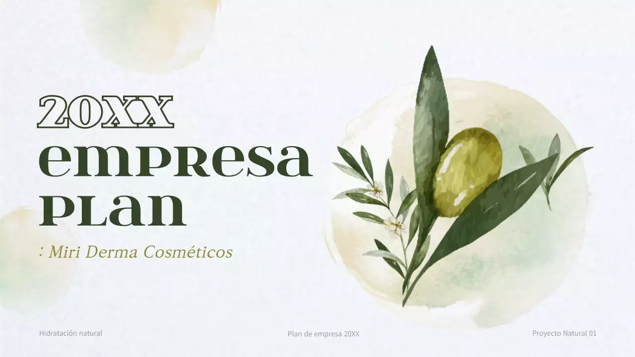 Plan de negocio para un concepto de dermocosmética verde oscuro