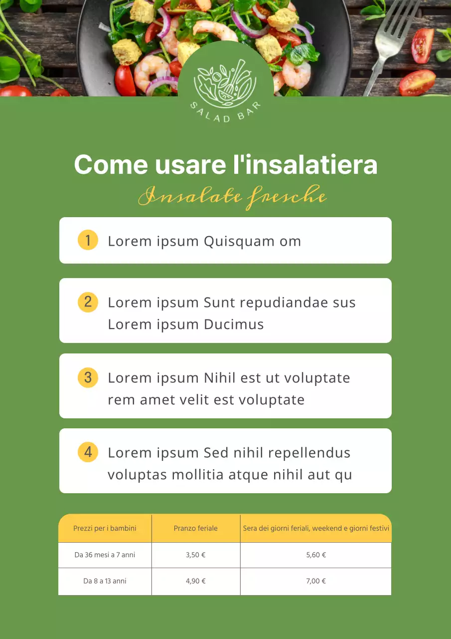 Come utilizzare l'insalatiera di Greentone Informazioni in negozio Manifesti Manifesti nell'insalatiera Annunci sulle regole d'uso