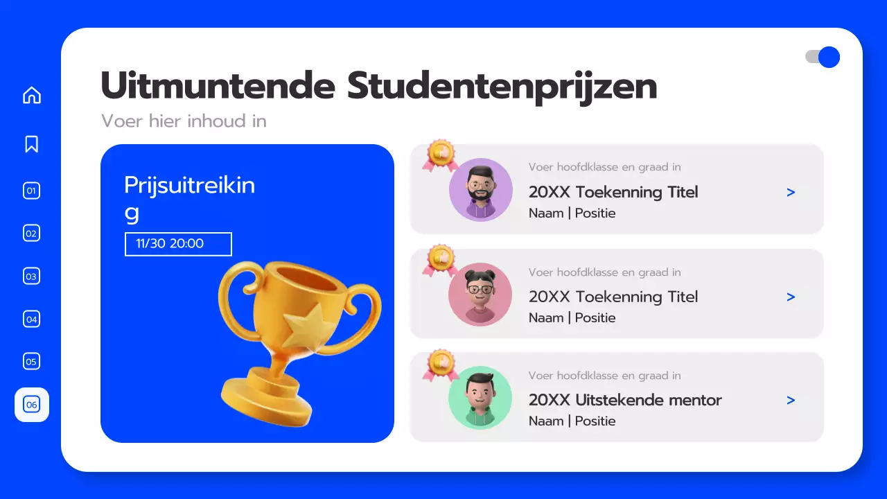 Universitaire convocatie in blauw 3D