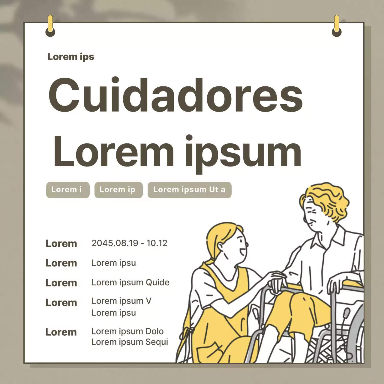 Calma beige formación de cuidadores Instagram feed para la publicidad