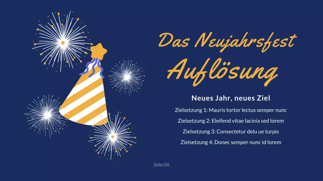 Navy Festliche Neujahrs-Rückblicks-Präsentation