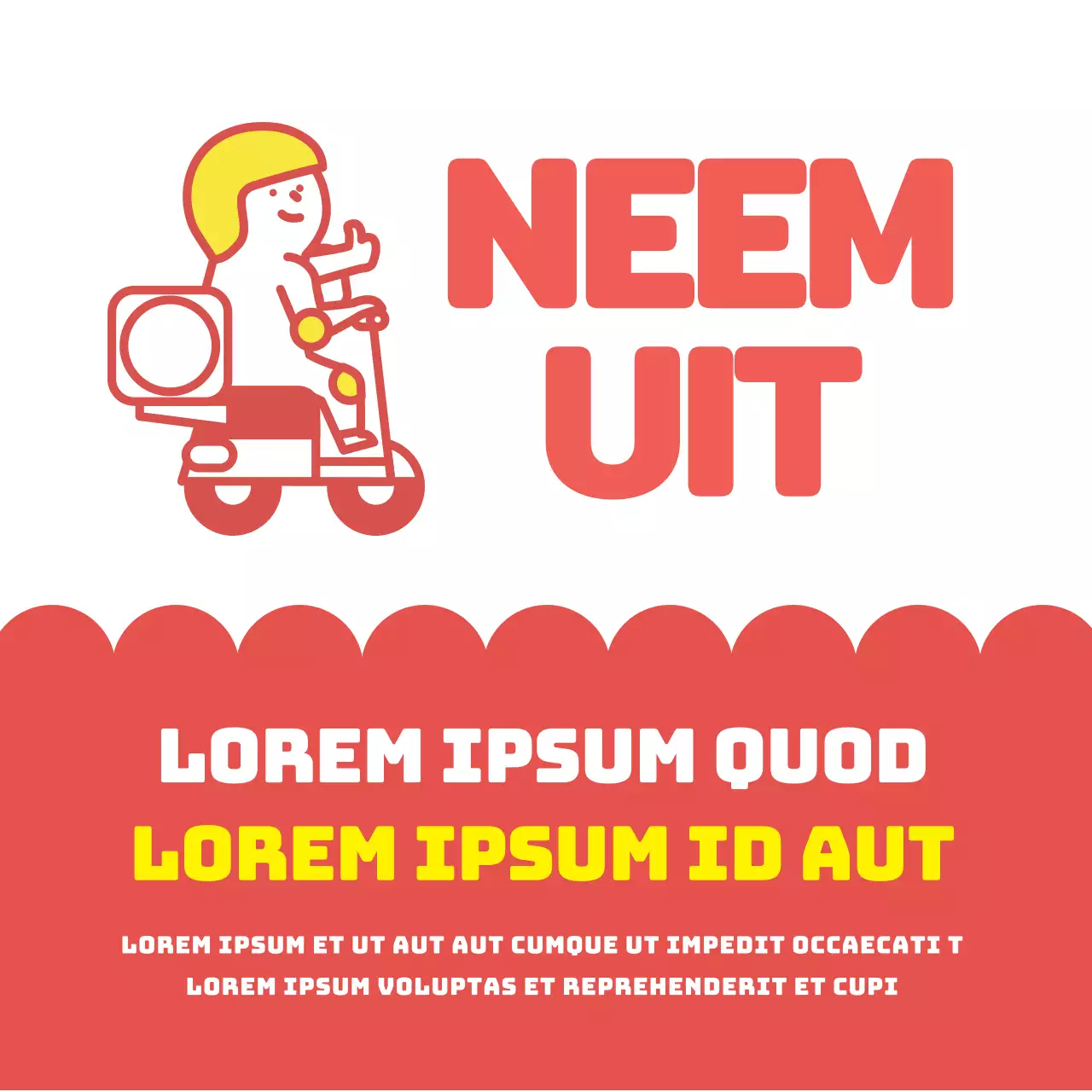 Rood gele illustratie corona winkelverpakking