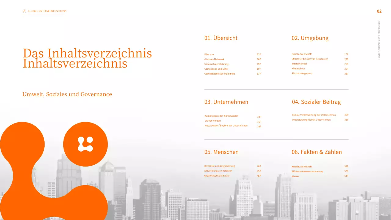 Business ESG Sustainability Report in Orange