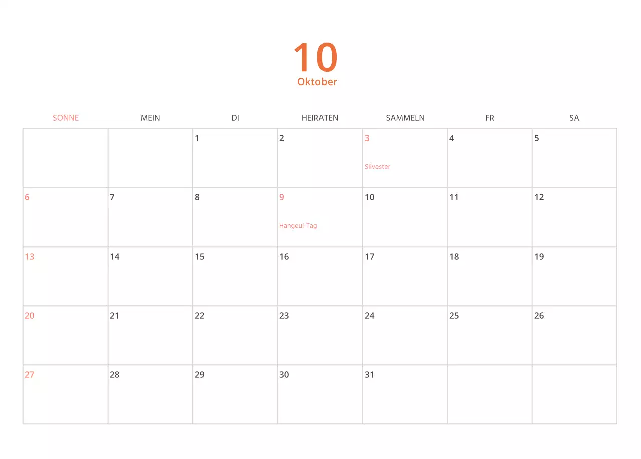 Mehrfarbiger Bildkalender