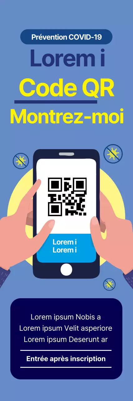 Étiquettes d'inscription pour le coronavirus, illustrées, bleues et soignées