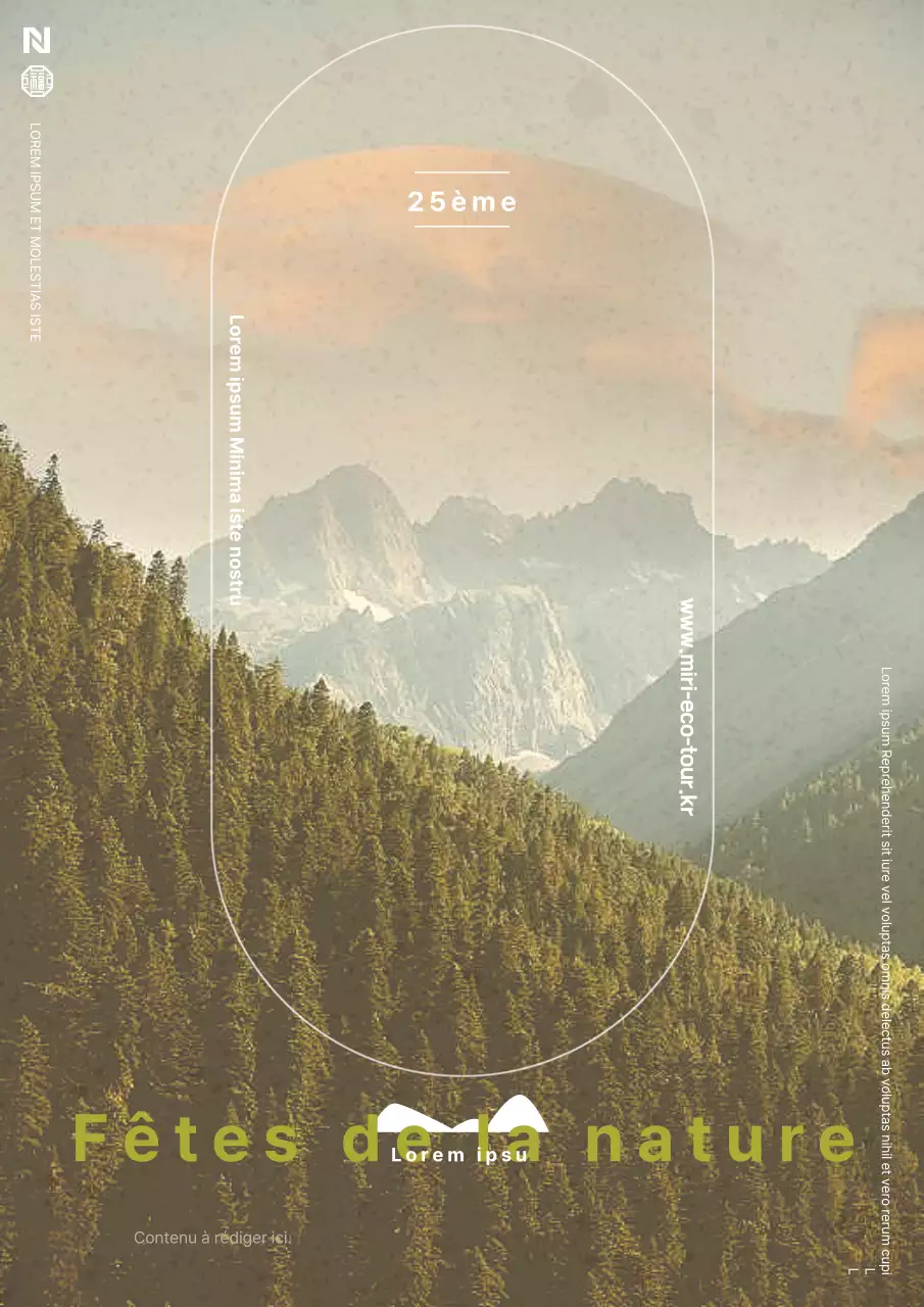 Une belle publicité pour un festival de la nature vert et orange