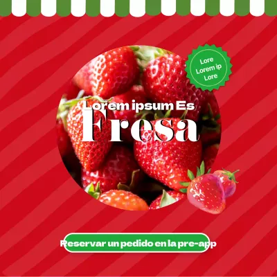 Promover una simple reserva de pedidos de fresas rojas