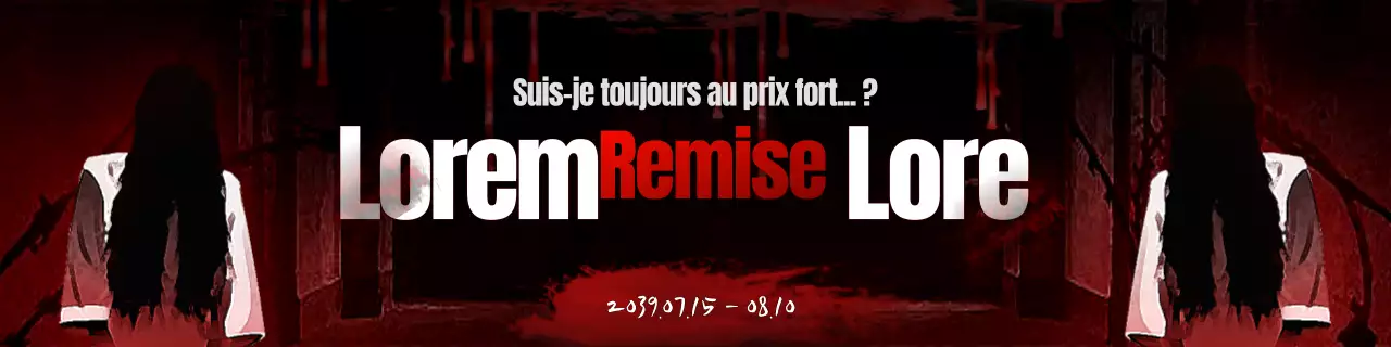 Vente du concept de l'horreur rouge et noire