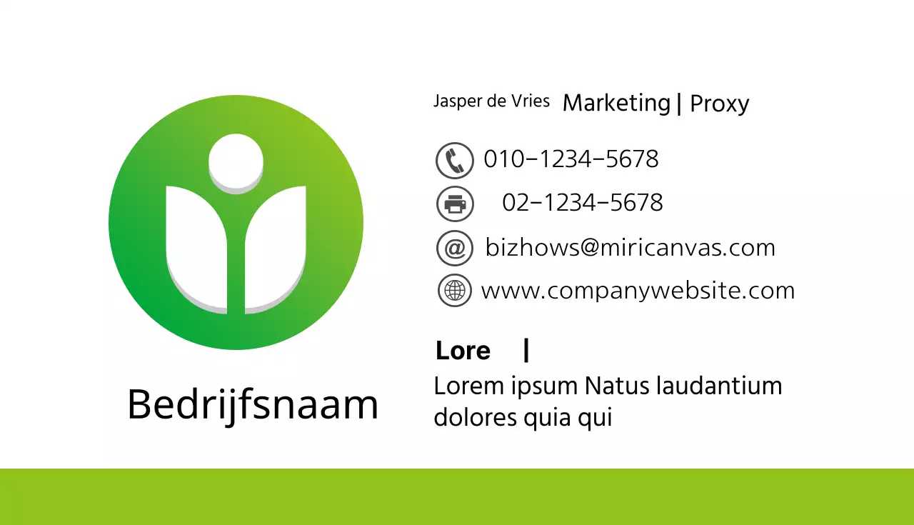 Groen visitekaartje