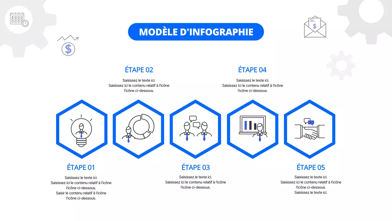 Modèle de plan d'affaires bleu Carte d'itinéraire d'affaires infographique