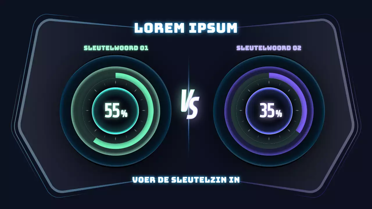 Conceptkaart snelheidsmeter in zwart en neonkleuren