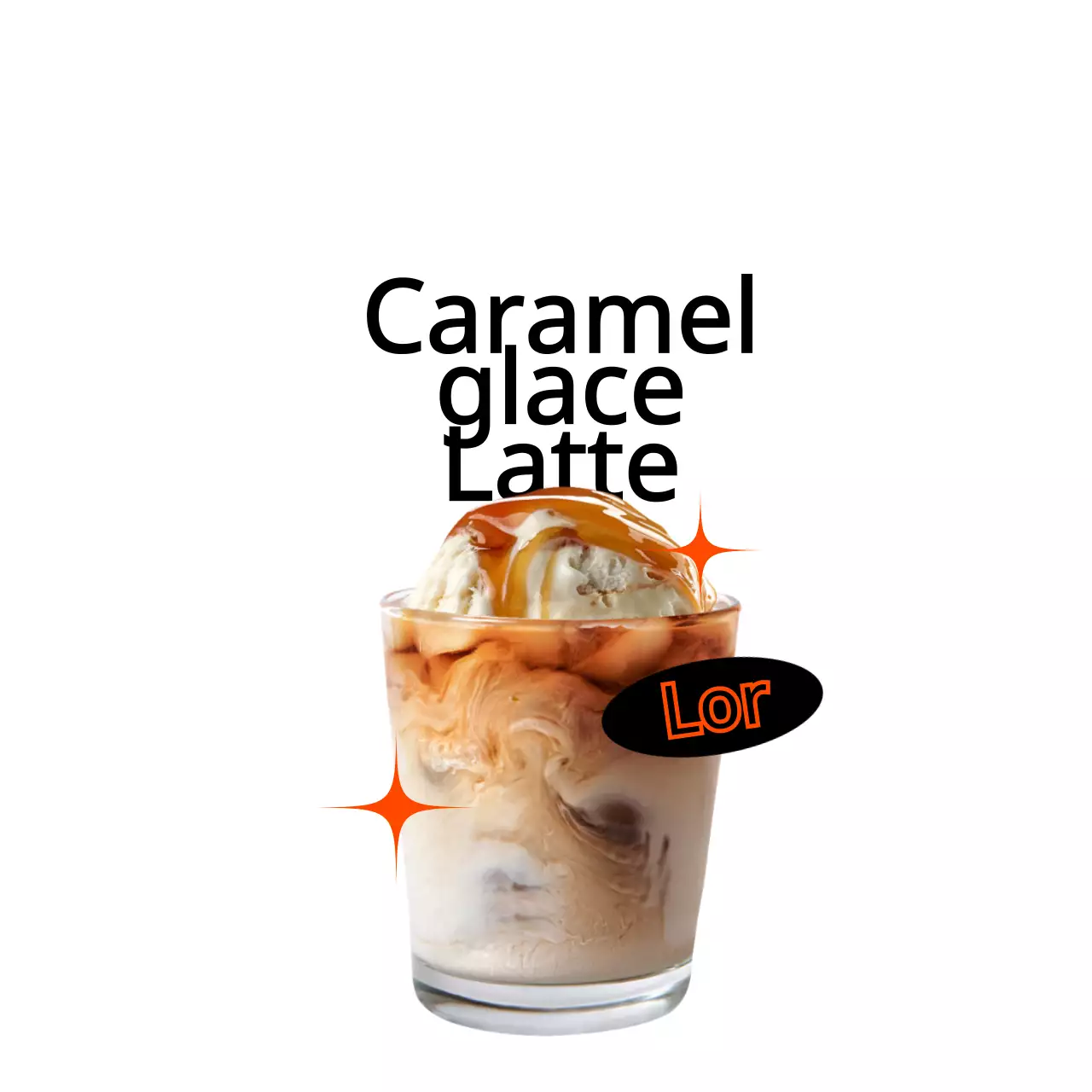 Un café au concept branché, en noir et rouge, avec une enseigne de nouveaux produits comportant une photo du menu actuel et le nom du menu.