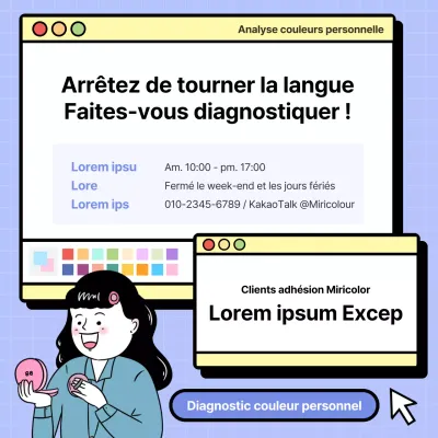 Illustration du violet et du jaune Diagnostic couleur personnel