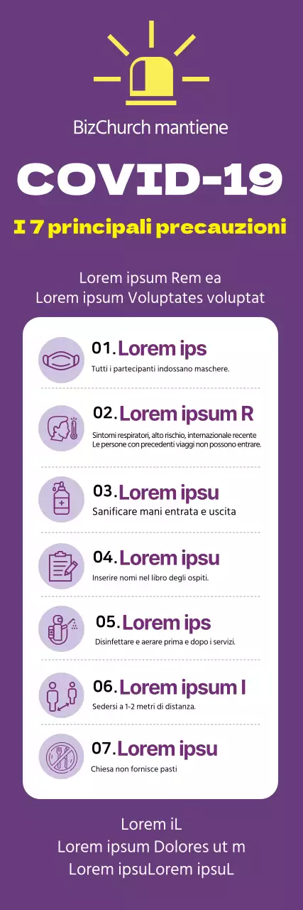 Una guida viola e ordinata alla prevenzione della COVID-19